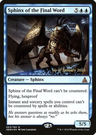 Sphinx of the Final Word [Oath of the Gatewatch Promos] | North Game Den