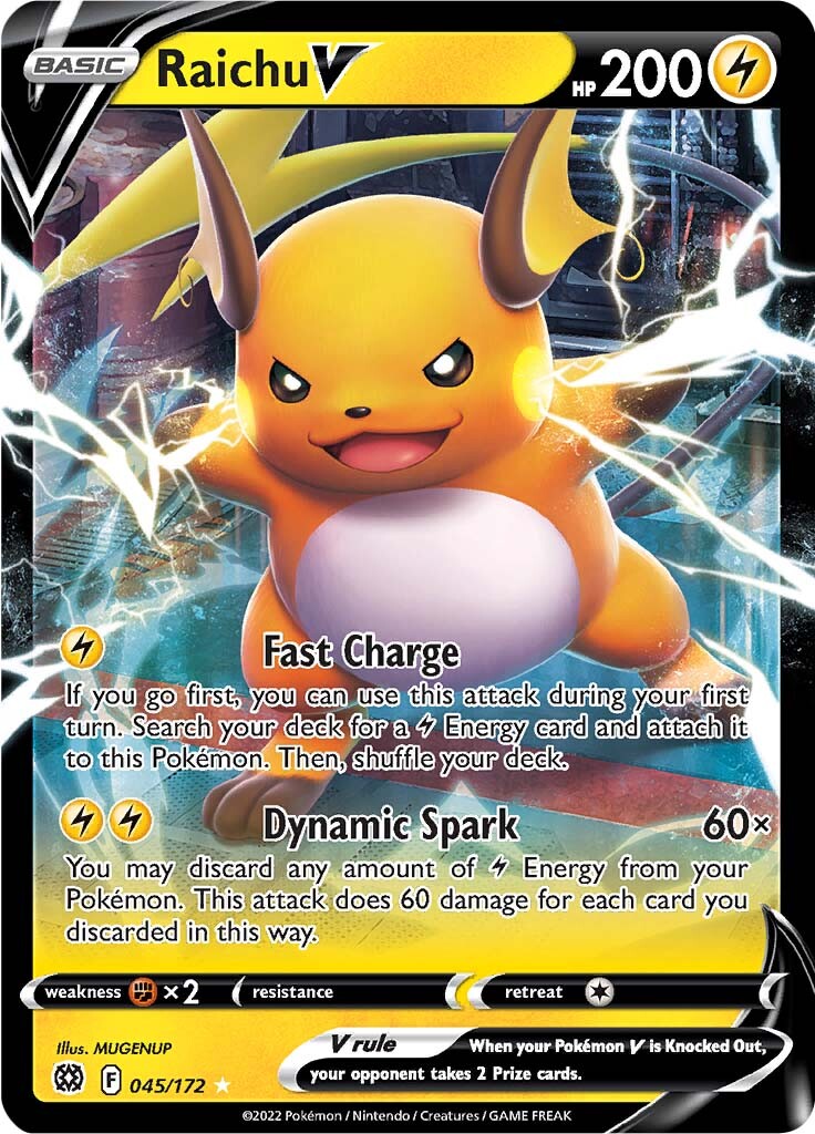 Raichu V (045/172) [Sword & Shield: Brilliant Stars] | North Game Den