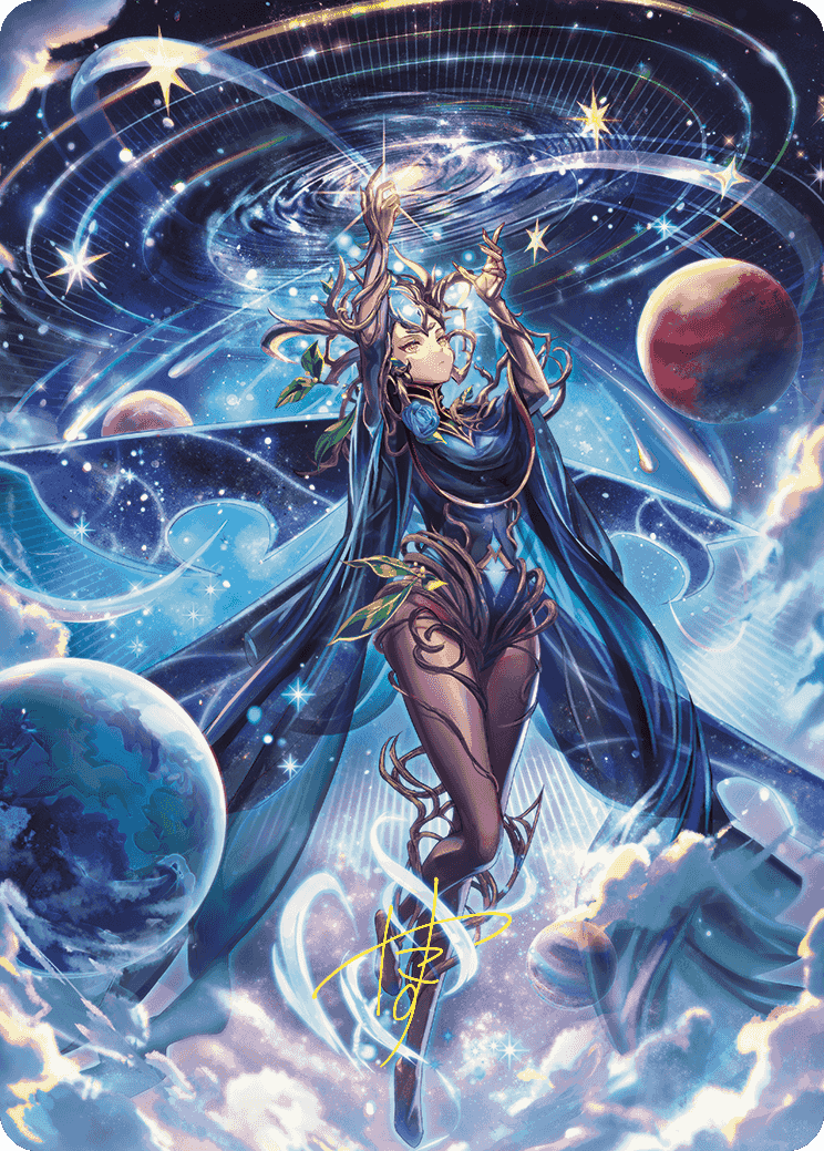 Omniscience Anime Art Card (Gold-Stamped Signature) [Wilds of Eldraine North Game Den Omniscience Anime Art Card (Gold-Stamped Signature) [Wilds of Eldraine North Game Den