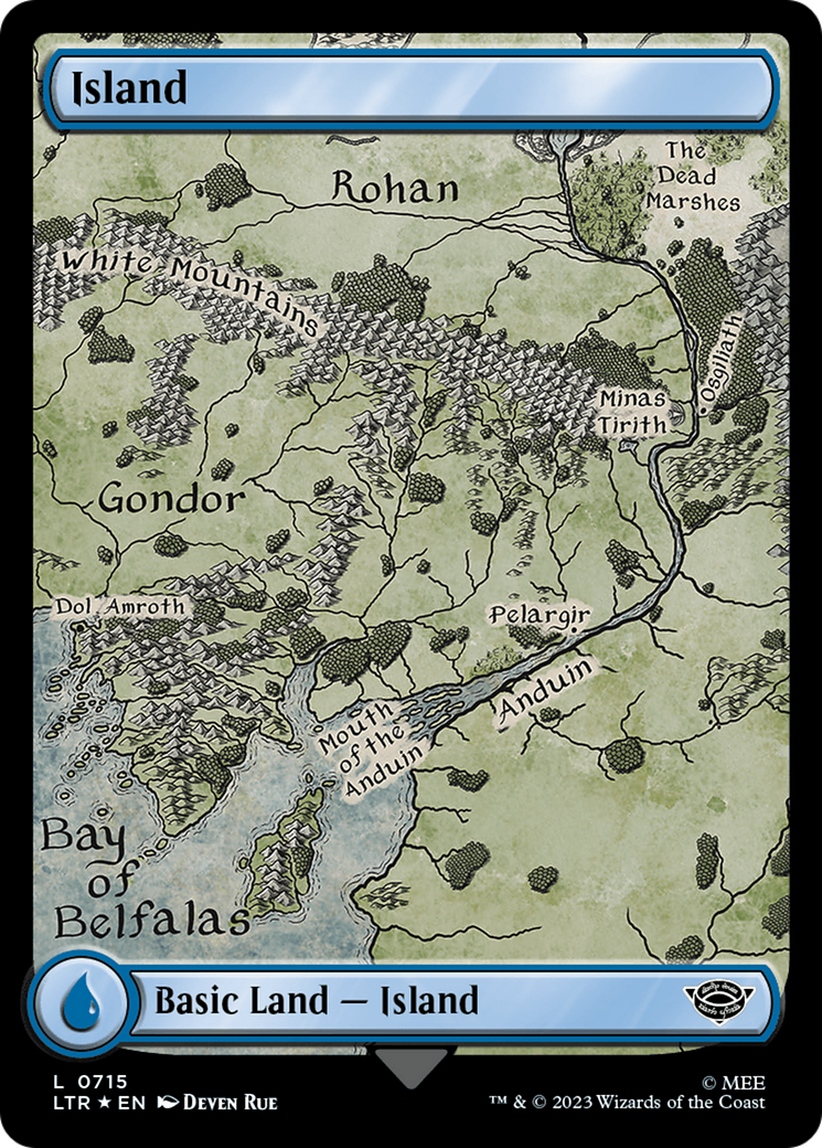 Island (0715) (Surge Foil) [The Lord of the Rings: Tales of Middle-Earth] | North Game Den