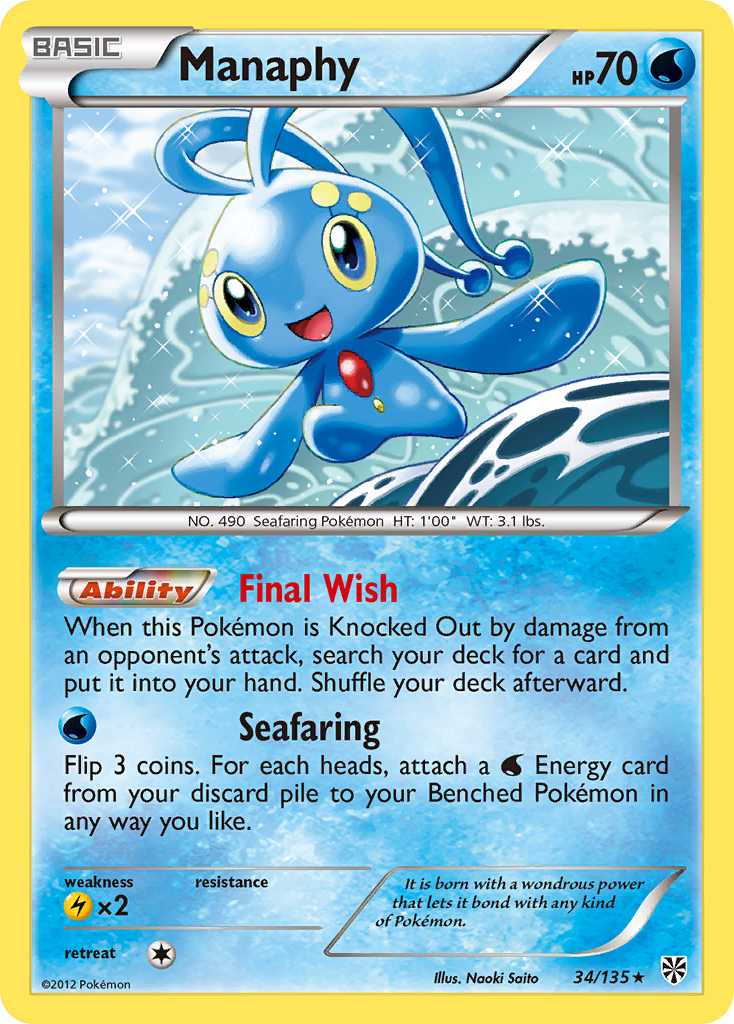 Manaphy (34/135) [Black & White: Plasma Storm] | North Game Den