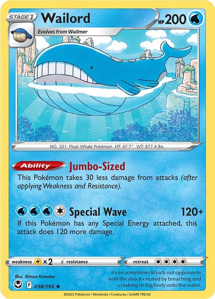 Wailord (038/195) [Sword & Shield: Silver Tempest] | North Game Den