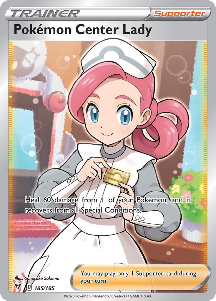 Pokemon Center Lady (185/185) [Sword & Shield: Vivid Voltage] | North Game Den