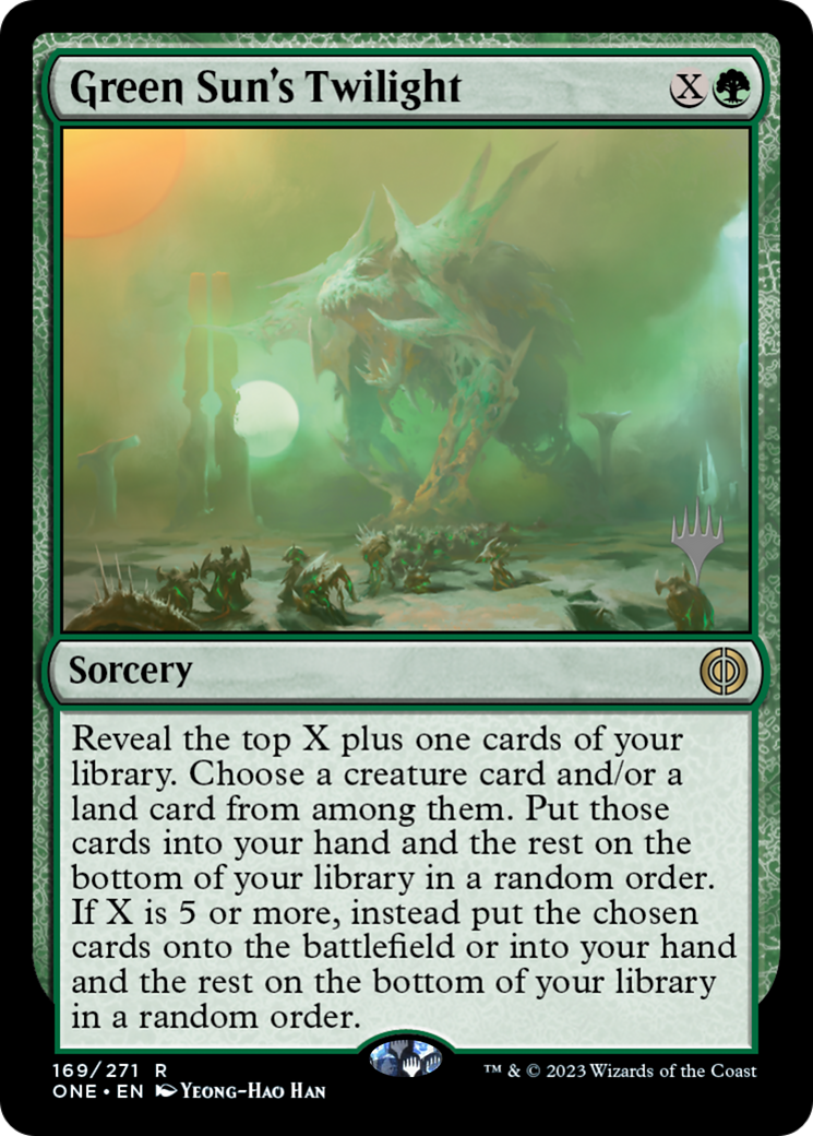 Green Sun's Twilight (Promo Pack) [Phyrexia: All Will Be One Promos] | North Game Den