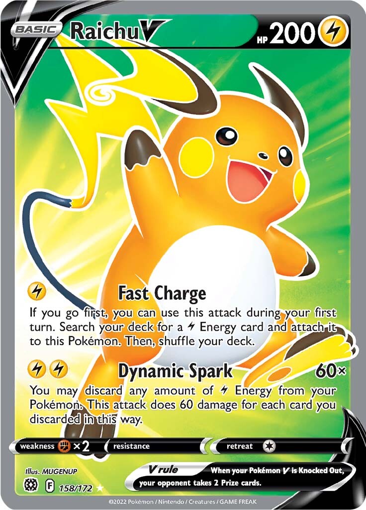 Raichu V (158/172) [Sword & Shield: Brilliant Stars] | North Game Den