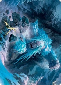 Icehide Troll Art Card (Gold-Stamped Signature) [Kaldheim: Art Series] | North Game Den