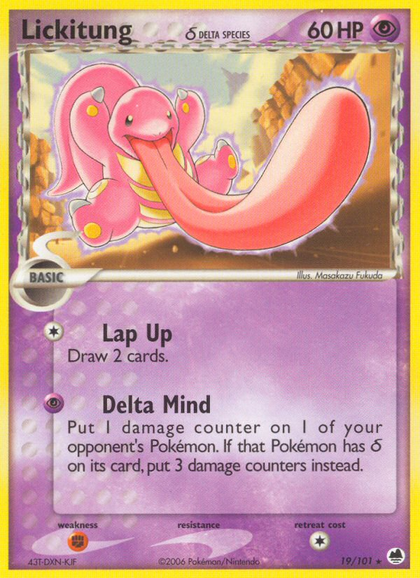 Lickitung (19/101) (Delta Species) [EX: Dragon Frontiers] | North Game Den