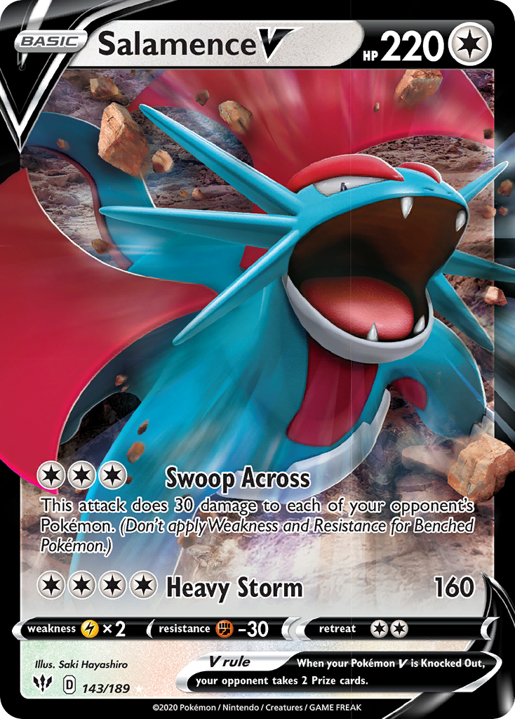 Salamence V (143/189) [Sword & Shield: Darkness Ablaze] | North Game Den