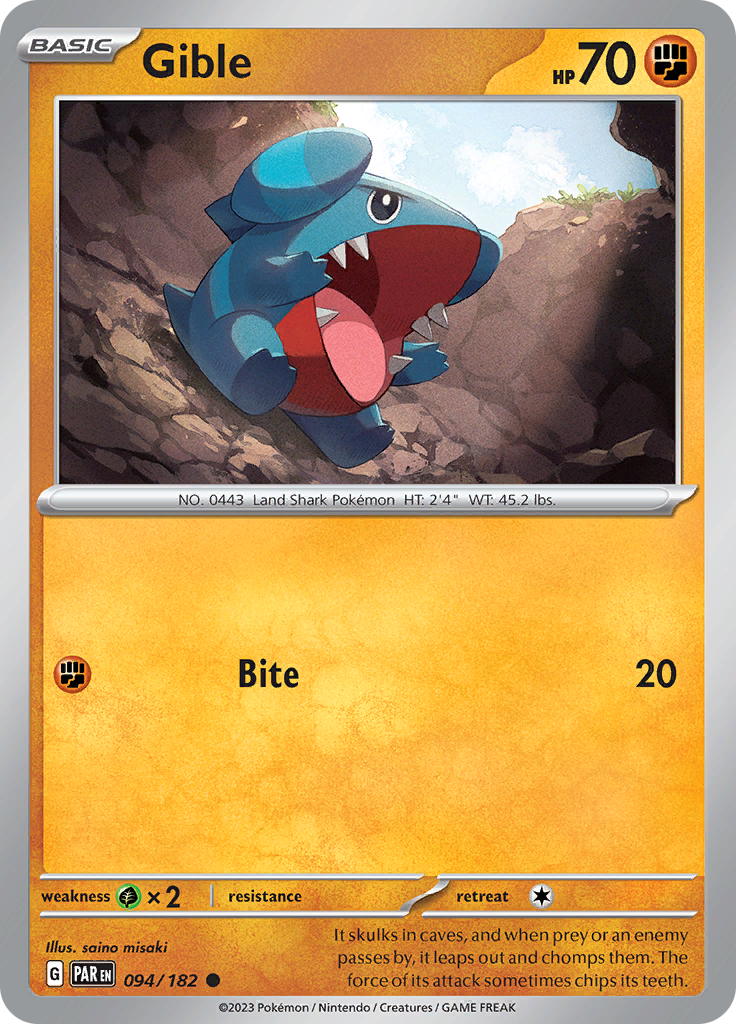 Gible (094/182) [Scarlet & Violet: Paradox Rift] | North Game Den