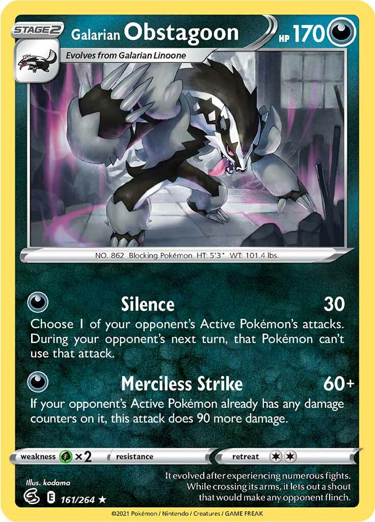 Galarian Obstagoon (161/264) [Sword & Shield: Fusion Strike] | North Game Den