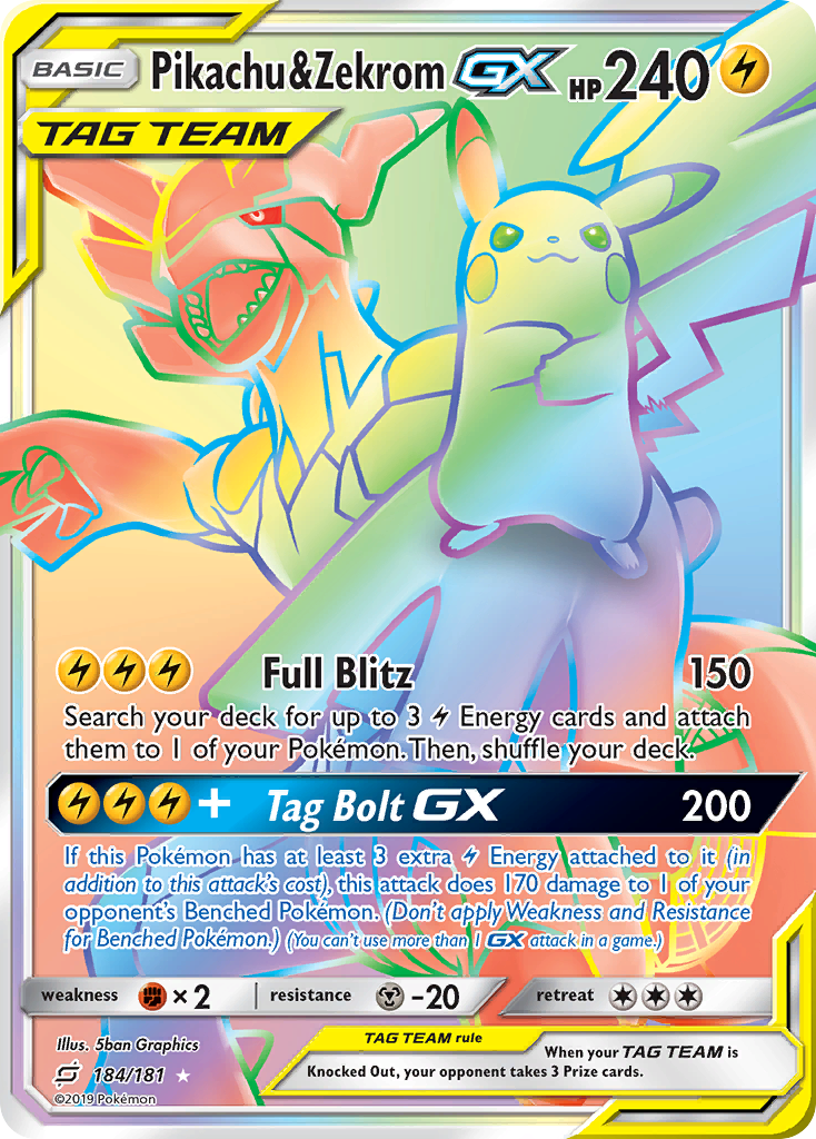 Pikachu & Zekrom GX (184/181) [Sun & Moon: Team Up] | North Game Den