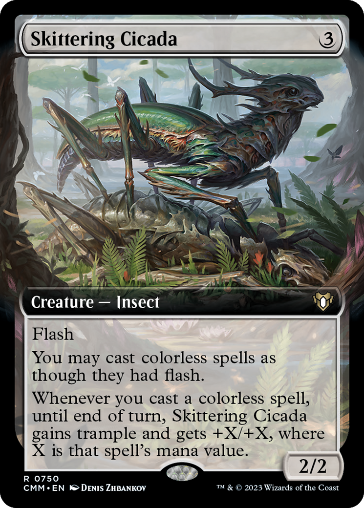 Skittering Cicada (Extended Art) [Commander Masters] | North Game Den