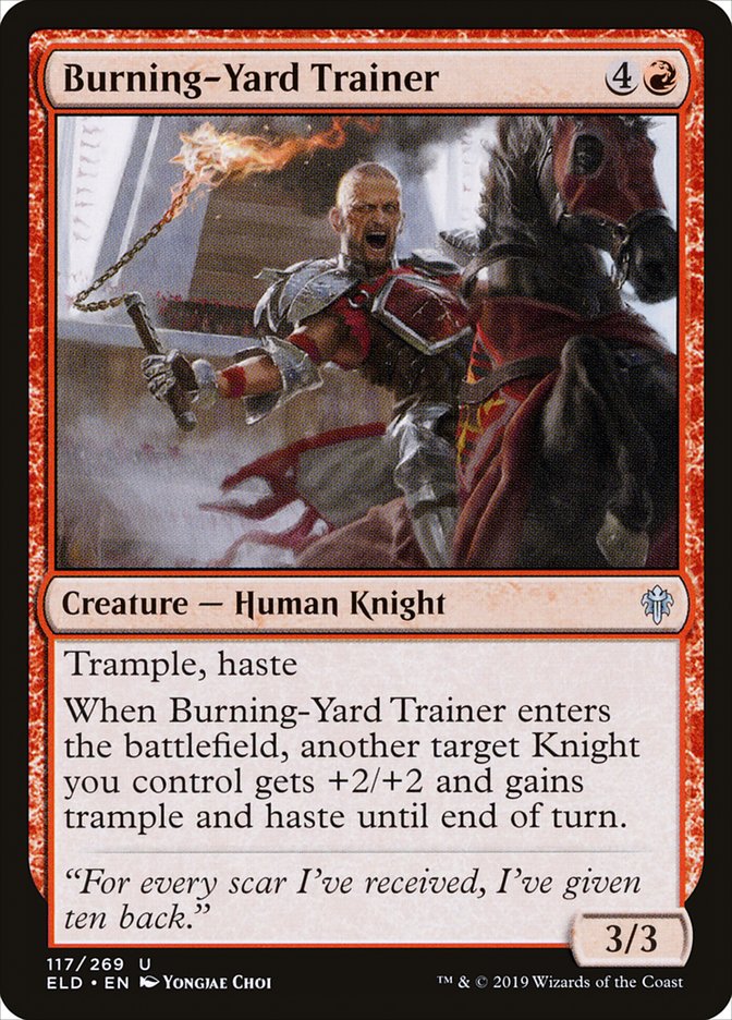 Burning-Yard Trainer [Throne of Eldraine] | North Game Den