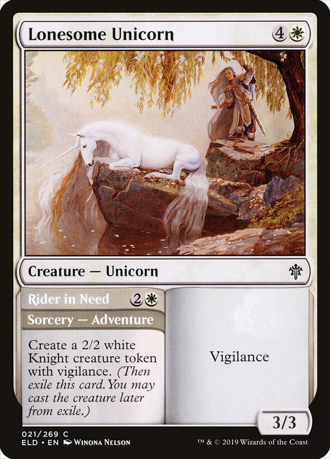 Lonesome Unicorn // Rider in Need [Throne of Eldraine] | North Game Den