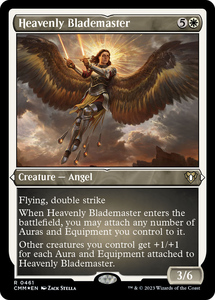 Heavenly Blademaster (Foil Etched) [Commander Masters] | North Game Den