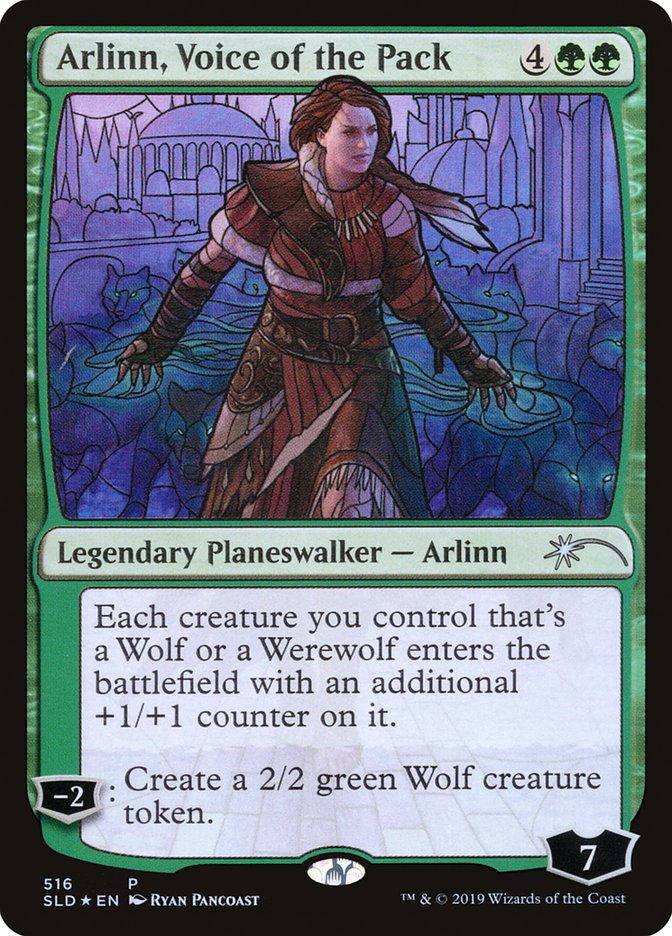 Arlinn, Voice of the Pack (Stained Glass) [Secret Lair Drop Promos] | North Game Den