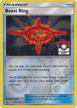 Beast Ring (102a/131) (League Promo Staff) [Sun & Moon: Forbidden Light] | North Game Den