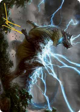 Thrasta, Tempest's Roar Art Card (41) (Gold-Stamped Signature) [Modern Horizons 2 Art Series] | North Game Den