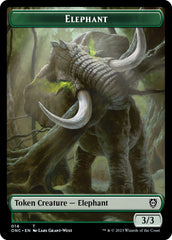 Human Soldier // Elephant Double-Sided Token [Phyrexia: All Will Be One Commander Tokens] | North Game Den
