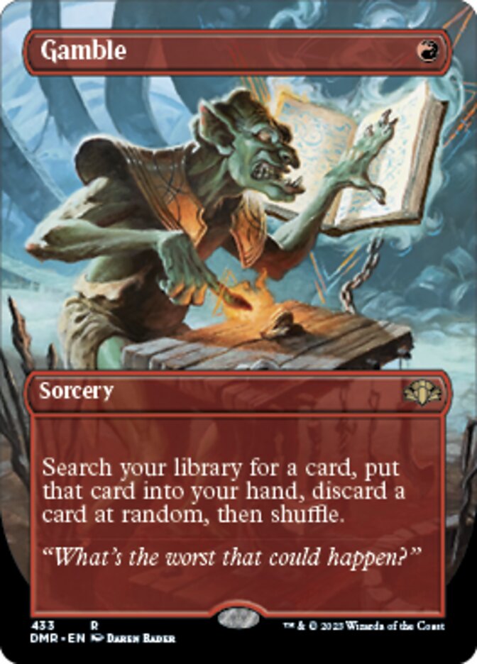 Gamble (Borderless Alternate Art) [Dominaria Remastered] | North Game Den