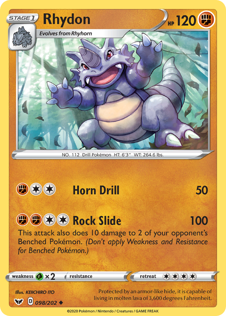 Rhydon (098/202) [Sword & Shield: Base Set] | North Game Den