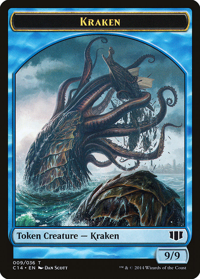 Kraken // Zombie (011/036) Double-sided Token [Commander 2014 Tokens] | North Game Den