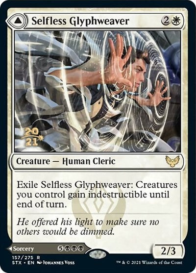 Selfless Glyphweaver // Deadly Vanity [Strixhaven: School of Mages Prerelease Promos] | North Game Den