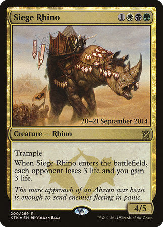 Siege Rhino [Khans of Tarkir Promos] | North Game Den