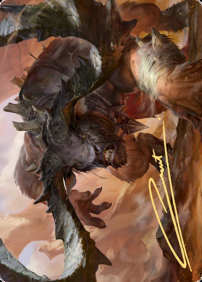 Moraug, Fury of Akoum Art Card (Gold-Stamped Signature) [Zendikar Rising Art Series] | North Game Den