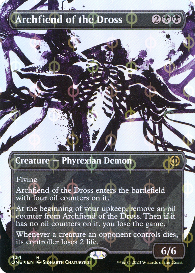 Archfiend of the Dross (Borderless Ichor Step-and-Compleat Foil) [Phyrexia: All Will Be One] | North Game Den