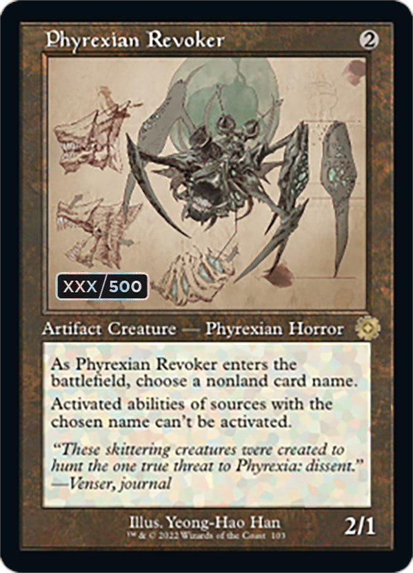 Phyrexian Revoker (Retro Schematic) (Serial Numbered) [The Brothers' War Retro Artifacts] | North Game Den