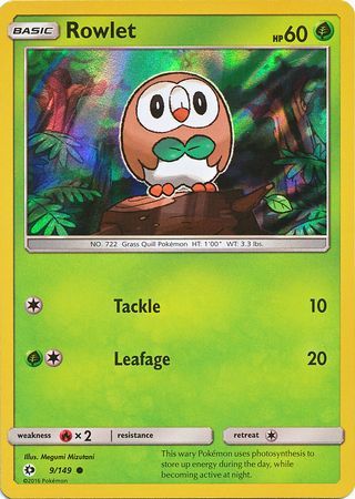 Rowlet (9/149) (Water Web Holo) [Sun & Moon: Base Set] | North Game Den