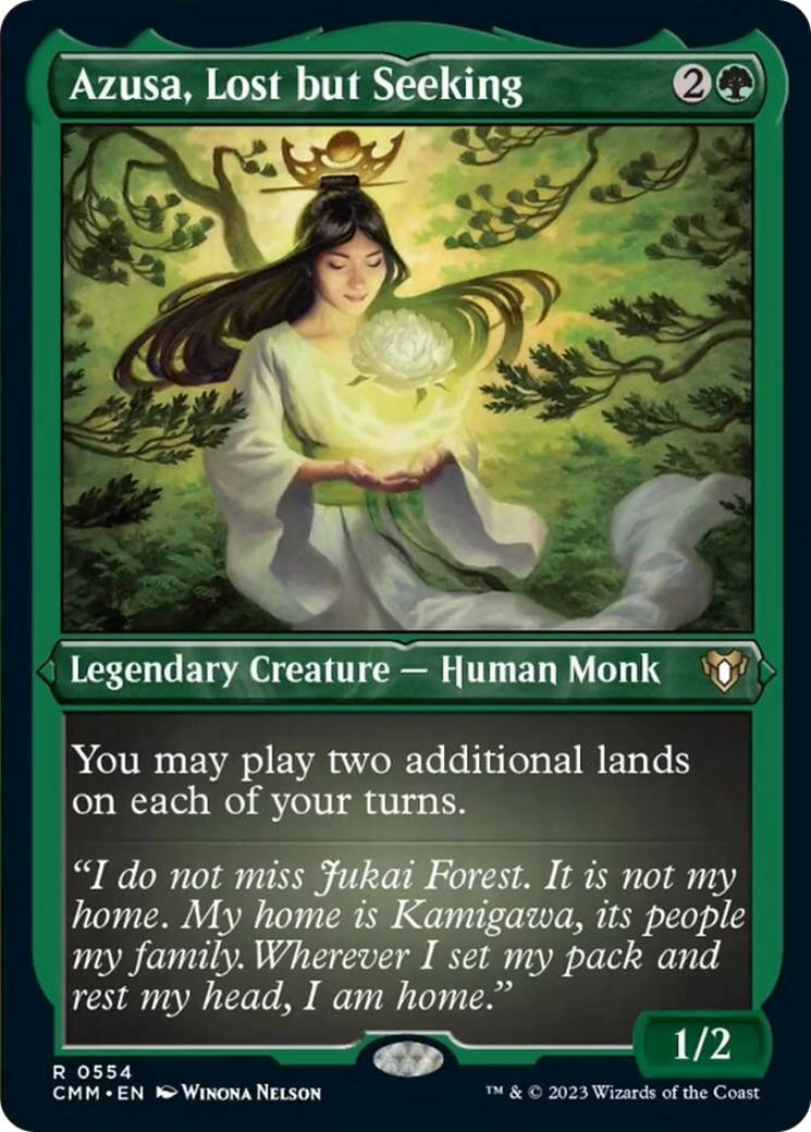 Azusa, Lost but Seeking (Foil Etched) [Commander Masters] | North Game Den