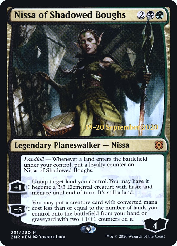 Nissa of Shadowed Boughs  [Zendikar Rising Prerelease Promos] | North Game Den