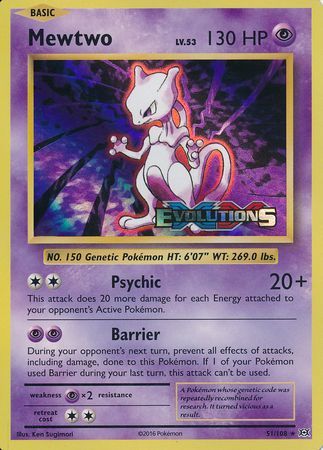 Mewtwo (51/108) (XY Evolutions Prerelease) [XY: Black Star Promos] | North Game Den