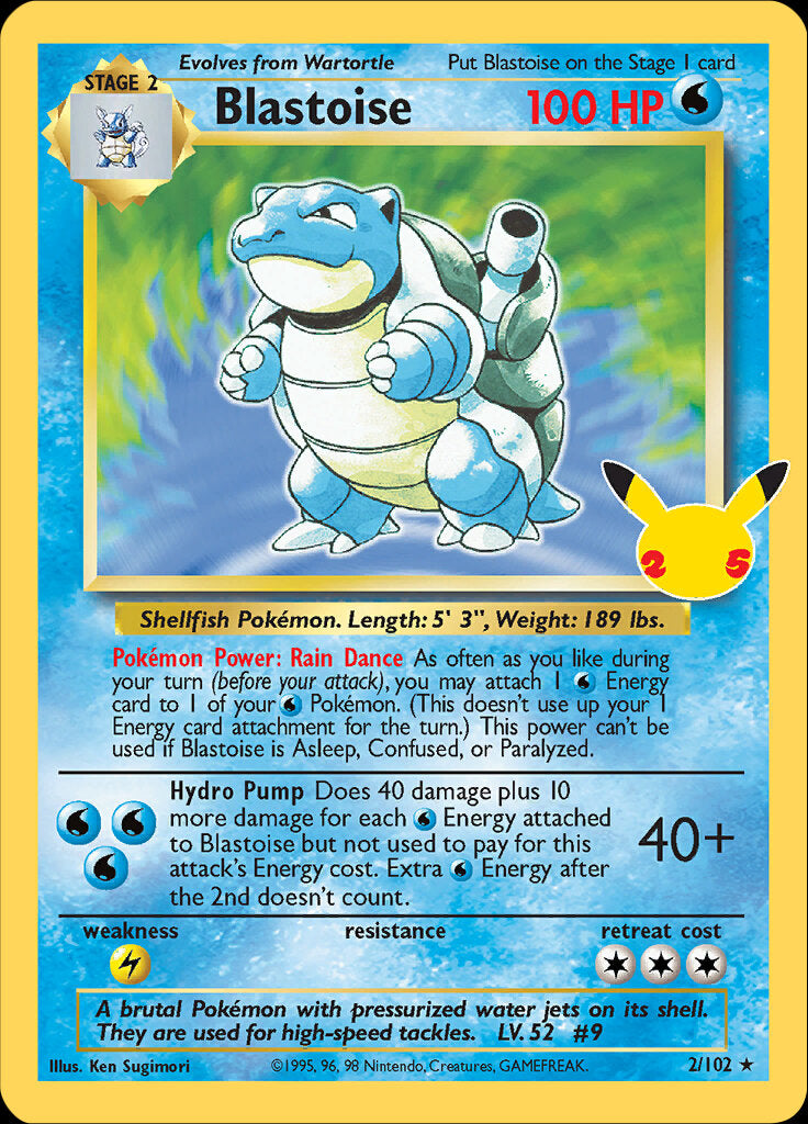 Blastoise (2/102) [Celebrations: 25th Anniversary - Classic Collection] | North Game Den